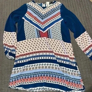 Express Blue Multi Collor Sheat Dress Size XS NWT